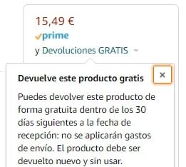 Envío y devoluciones gratis para clientes Prime