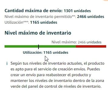 Límites en el envío de stock